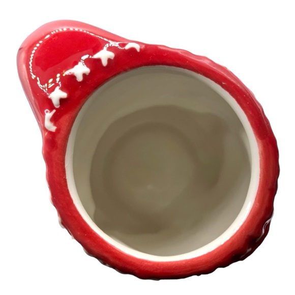 RARE Pottery Barn Christmas Festive Red Sweater GNOME Shaped Mug  13oz - Picture 6 of 6